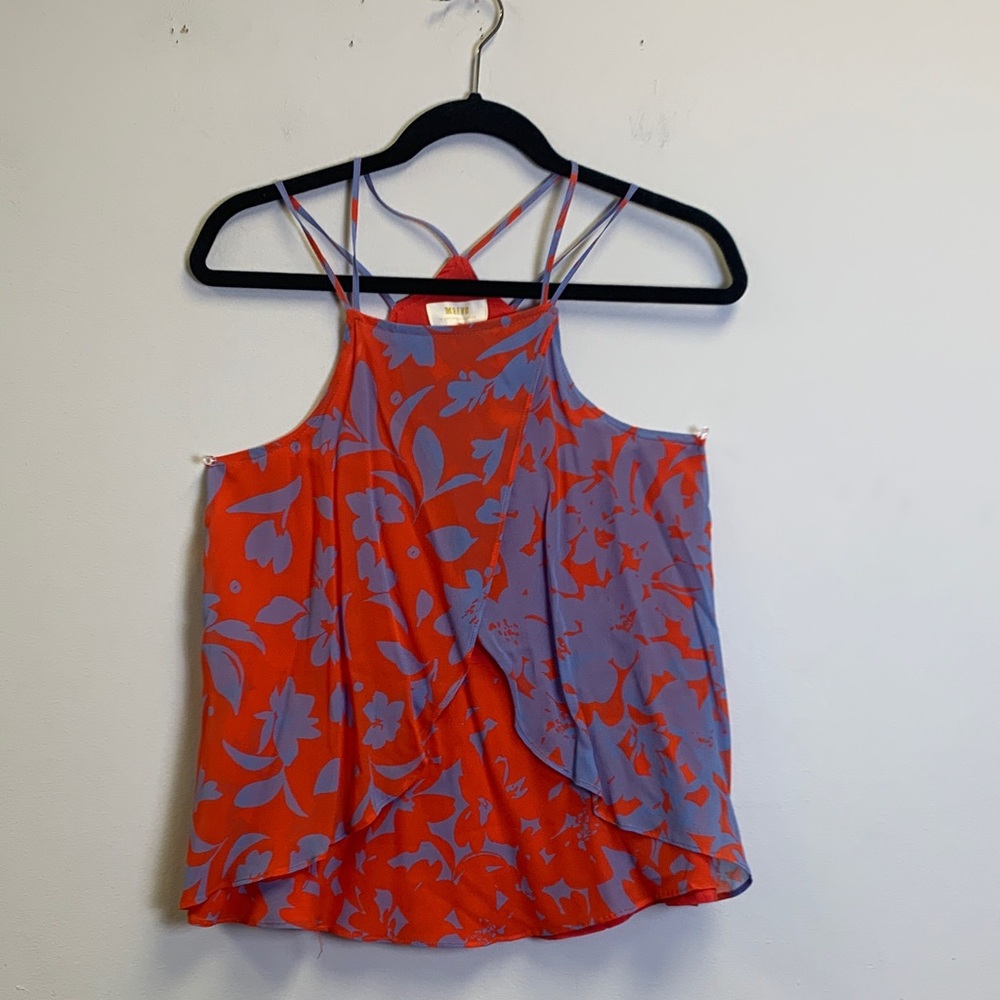 Anthropologie Red and Purple Floral Camisole